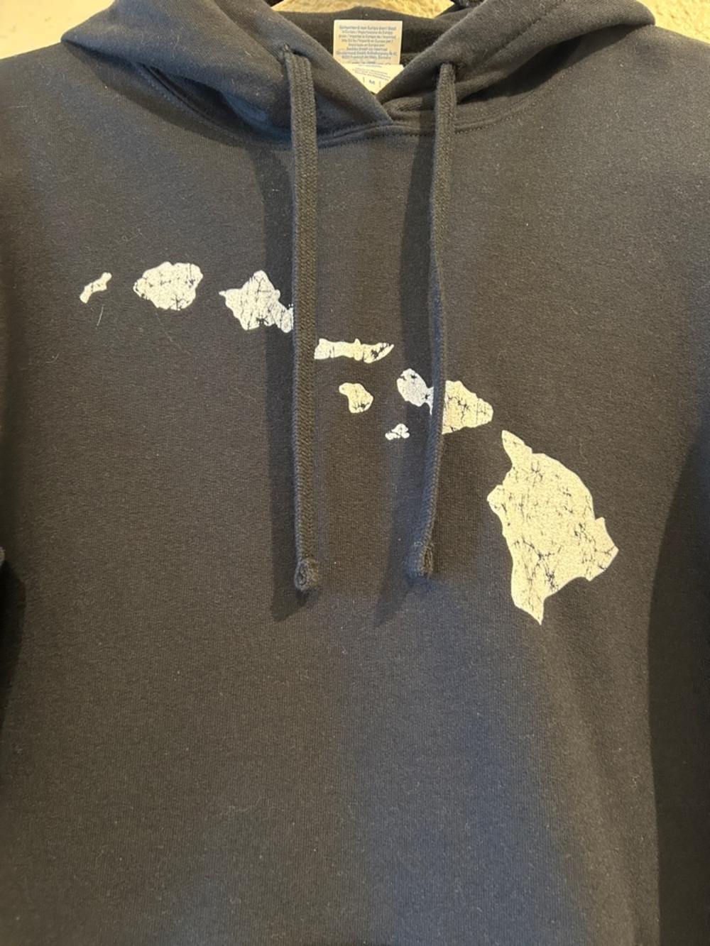 Port and Company Navy Hoodie with White Hawaii Map - Picture 2 of 5
